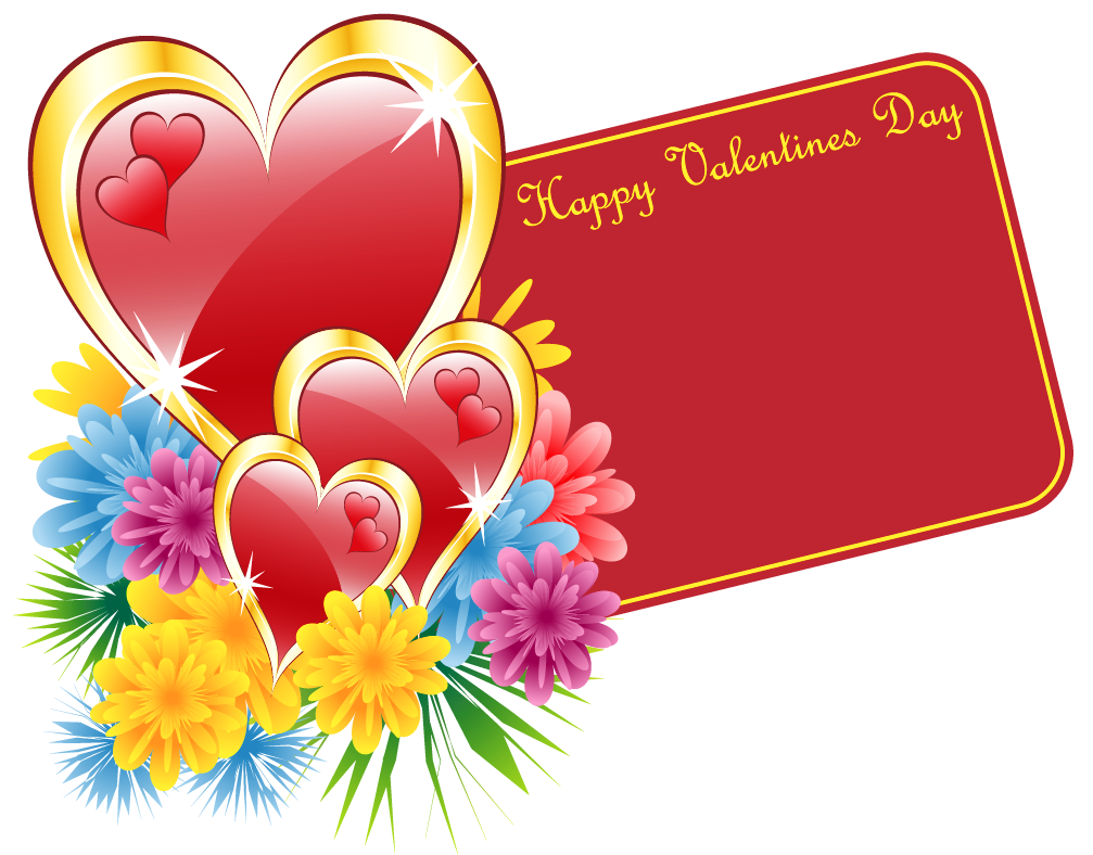 valentine card with hearts and flowers​ | gallery yopriceville